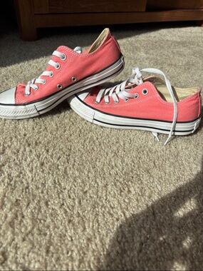 Converse Coral Pink Low-Top Canvas Sneakers
